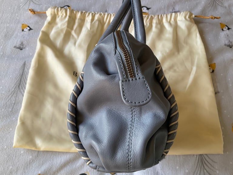 Bailey & Quinn Soft Leather Handbag & Dust-bag, Light Blue Excellent Condition