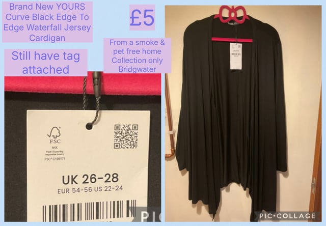 Brand New Yours Curve Size 26/28 Waterfall Cardigan in