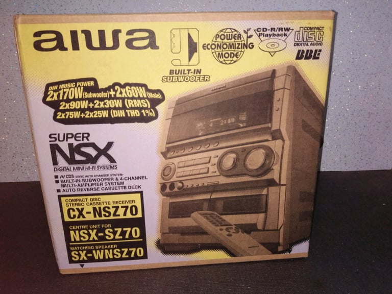 Boxed Aiwa midi hi fi system. No speakers