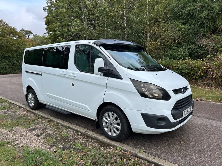 image for FORD TRANSIT CUSTOM LIMITED 9 SEAT MINIBUS 2015 LWB 2 SIDE DOORS EX LOCAL SCHOOL NO VAT