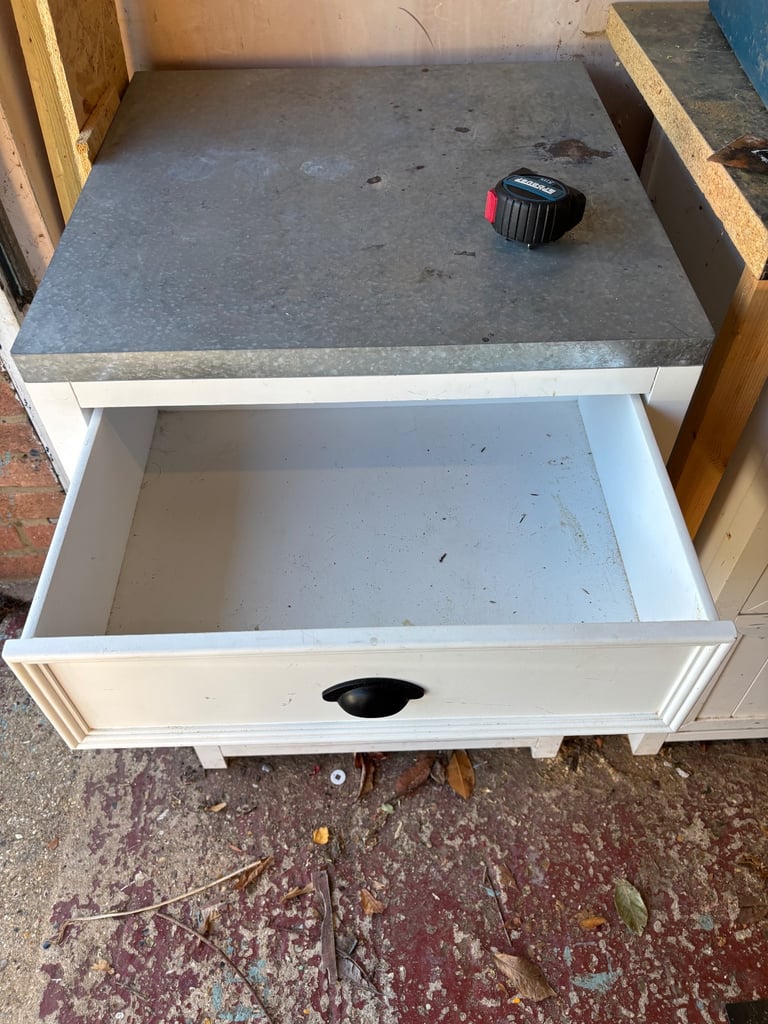 Freebie up-cycle opportunity - two kitchen units with zinc worktops