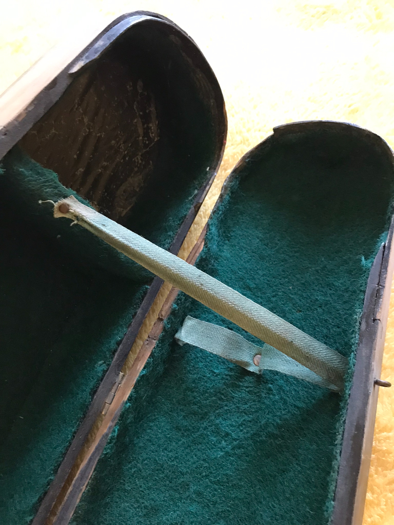 Antique Wooden ‘ Coffin ’ Violin Case Victorian Edwardian Wood