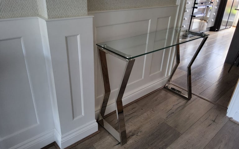 image for Console table glass and chrome 