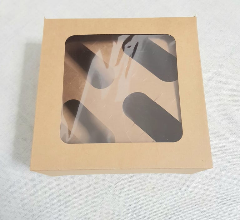 image for 300 X  Cupcake boxes with inserts  brown packed new