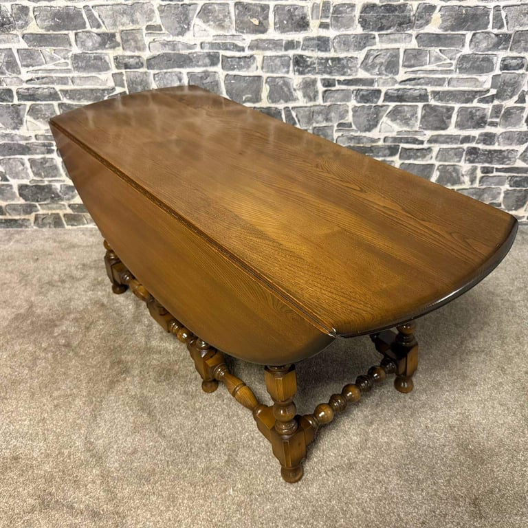 Ercol Oval Drop-Leaf Gateleg Dining Table