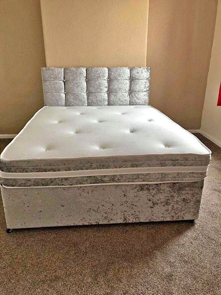 👍❤small double bed with base head board and full foam mattress bed frame single
