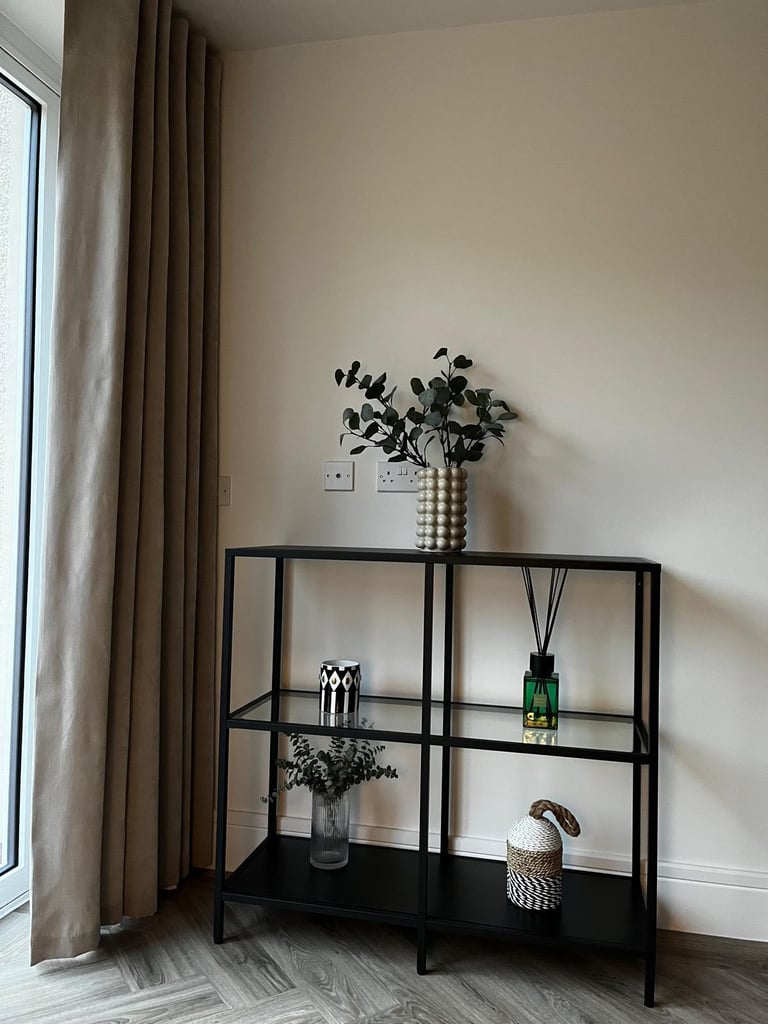Black/ glass shelve unit (must go today)