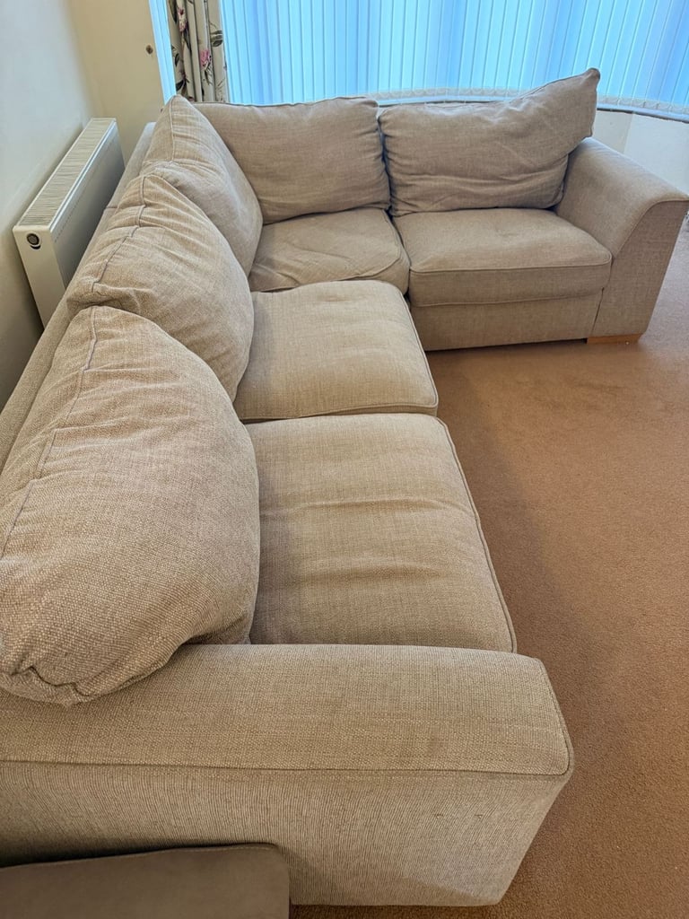 Spacious Left-Hand Corner Sofa with Storage Footstool – Good Condition Only £250