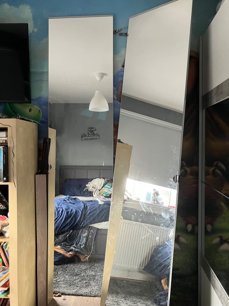 IKEA Pax Mirror Wardrobe door AHEIM x2