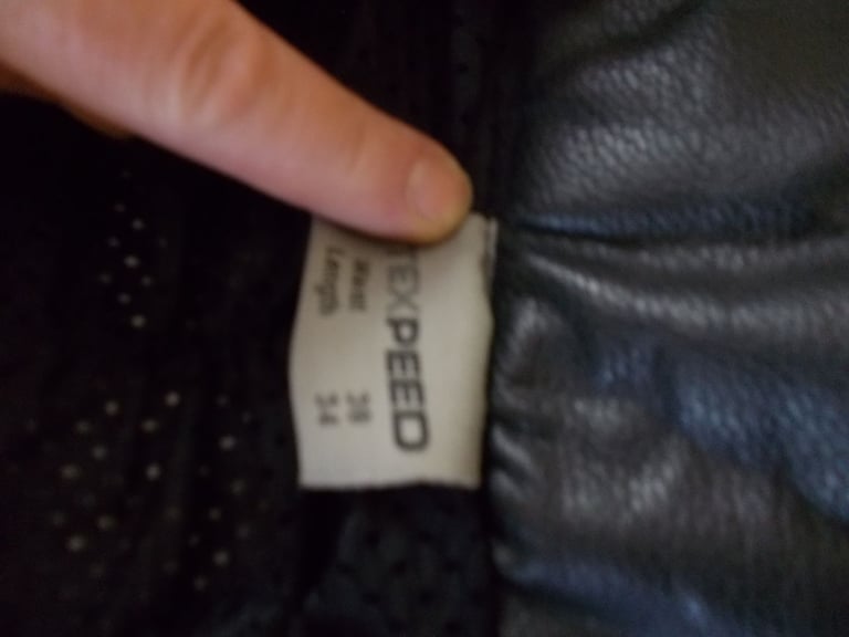 Texpeed Motorcycle Trousers Mens Size W38 L34 Black Leather