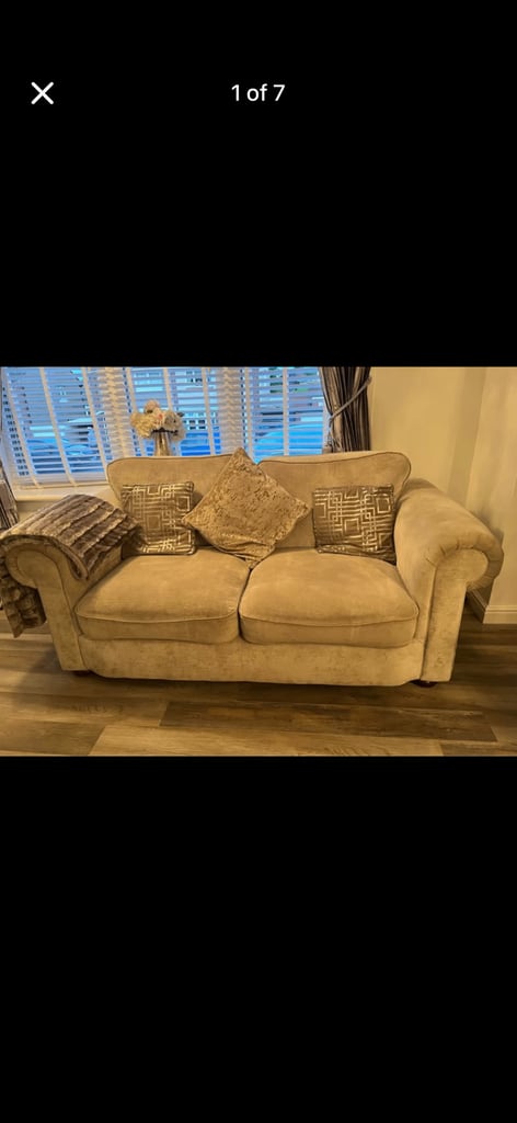 image for Stylish & Comfortable 2 x 2-Seater Sofas – Silver/Dulce Magnesium