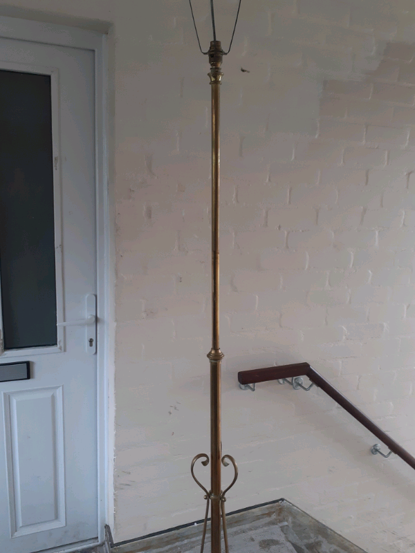 ART NOUVEAU BRASS TELESCOPIC FLOOR LAMP 