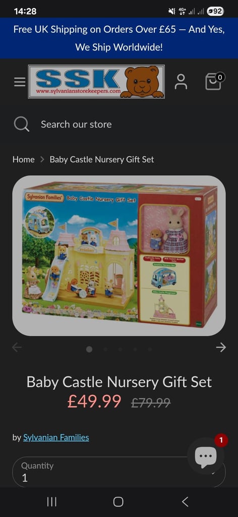 Sylvanians families nursery castle set