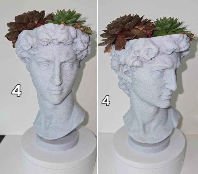 Handcrafted 3D-Printed Marble Effect Plant Pots with Live House Plants