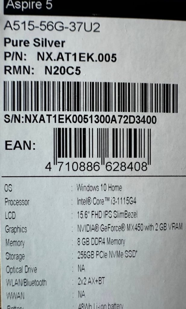 Acer Laptop almost new 
