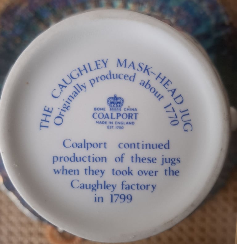 The Caughley (Coalport) Mask-Head Jug originally produced about 1770