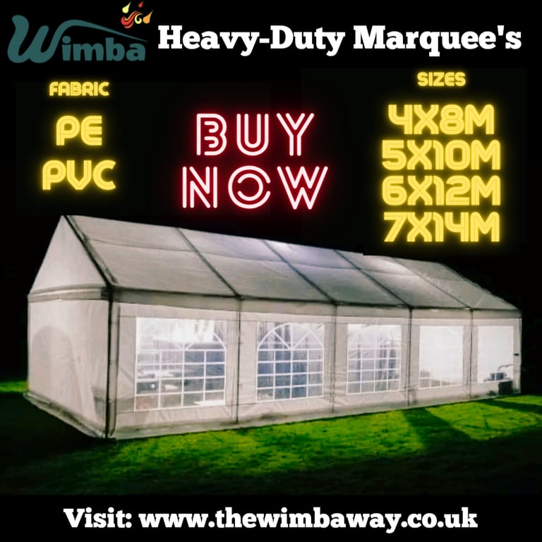 image for Marquee Gazebo NEW HEAVY DUTY Commercial PVC & PE - Sizes 4x6, 4x8, 5x10, 6x12 & 7x14m  