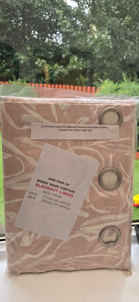 Brand new john lewis  painted  lewis  pair blackout thermal lined curtains 