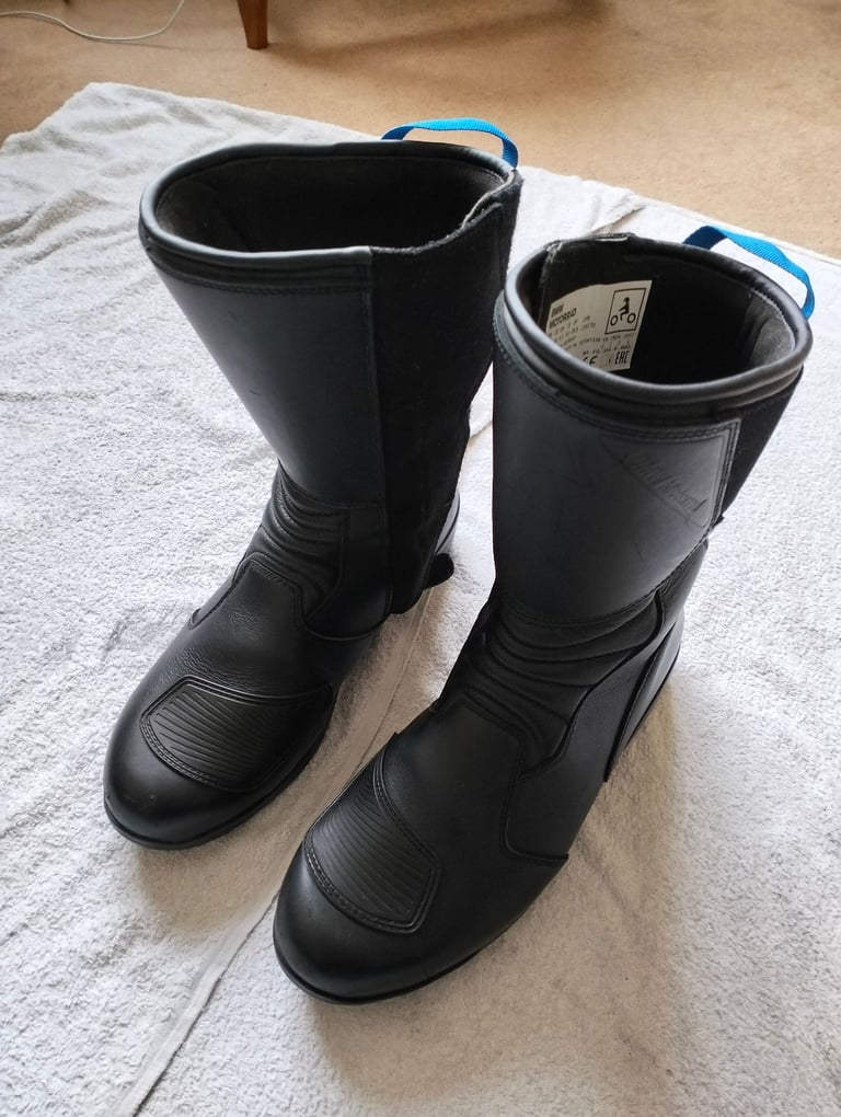 image for BMW Motorrad Cruise Comfort Black Leather GORE-TEX Motorcycle Boots EU 44 UK 9.5