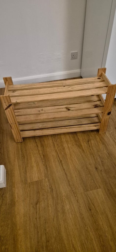 Wooden shoe rack