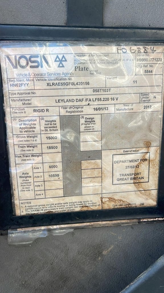 2013 (62) LEYLAND DAF LF55.220 REFUSE TRUCK. 15 TOM. NTM BODY. GOOD CONDITION