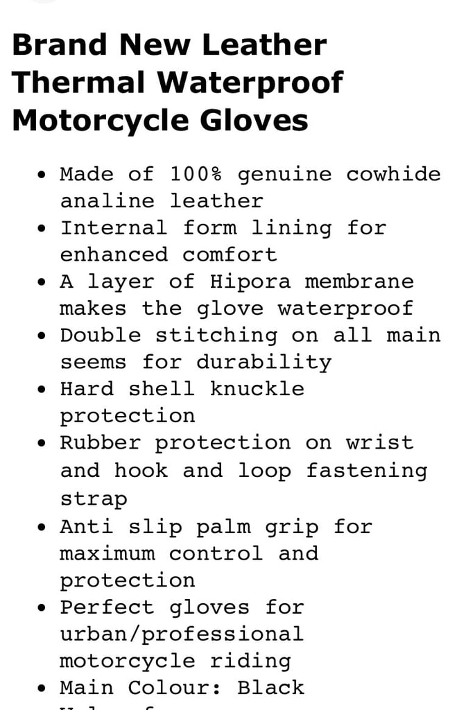 Blade motorbike gloves sz med