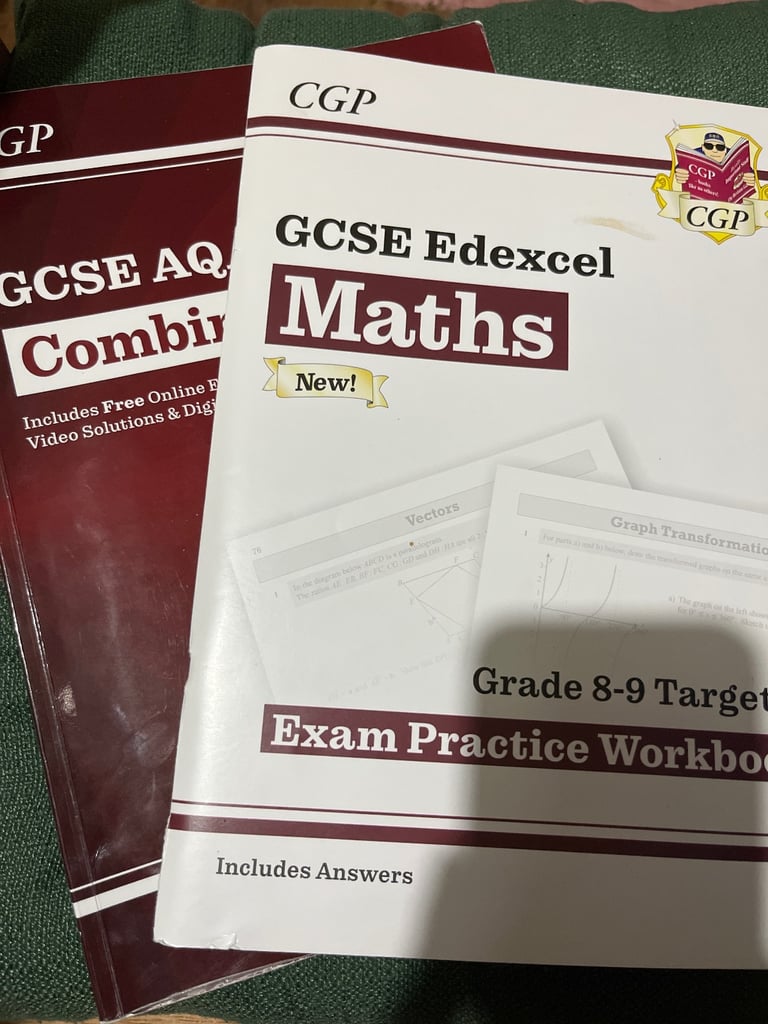 image for GCSE Higher Maths Workbook and Science Revision Guides x2
