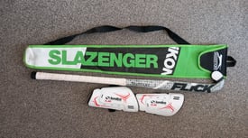 Junior unisex Slazenger flick hockey stick ,bag and shin pads 