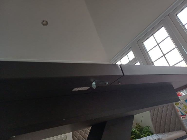 Grey extending dining table