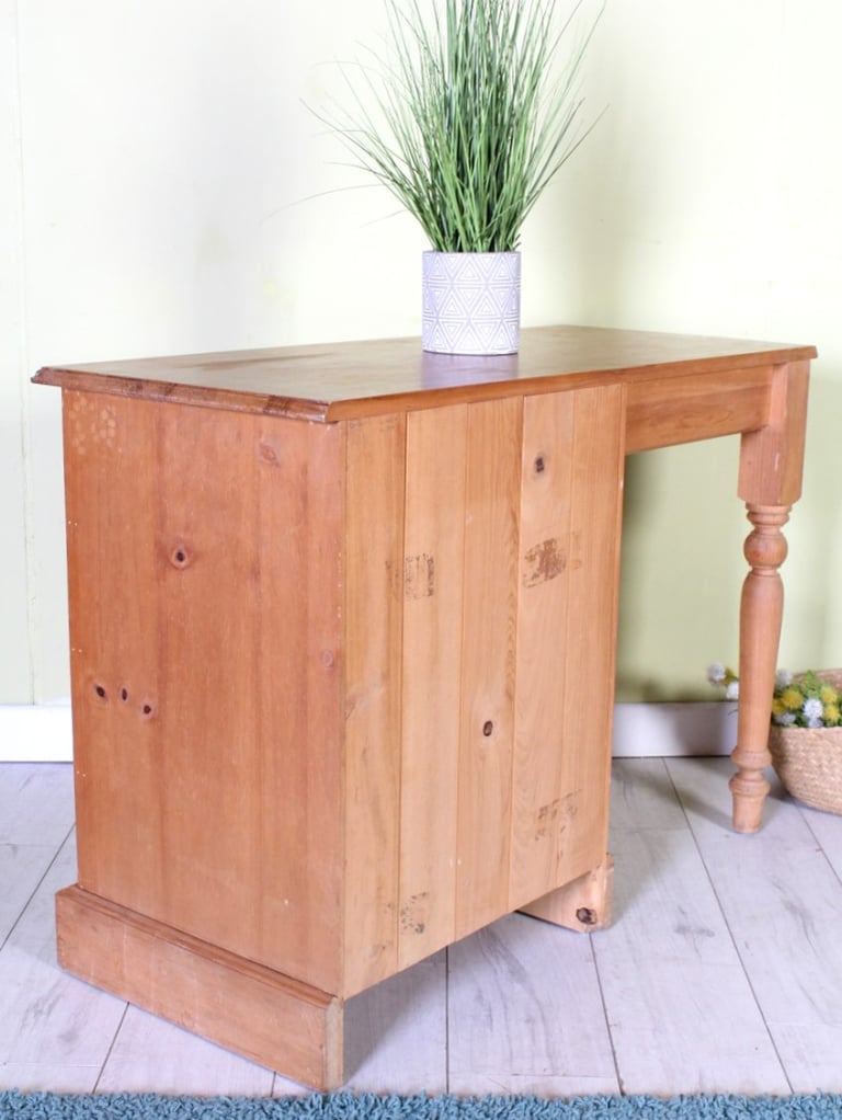 Delivery Options - Quality Made Pine Dressing Table Waxed 4 Drawers Turned Legs