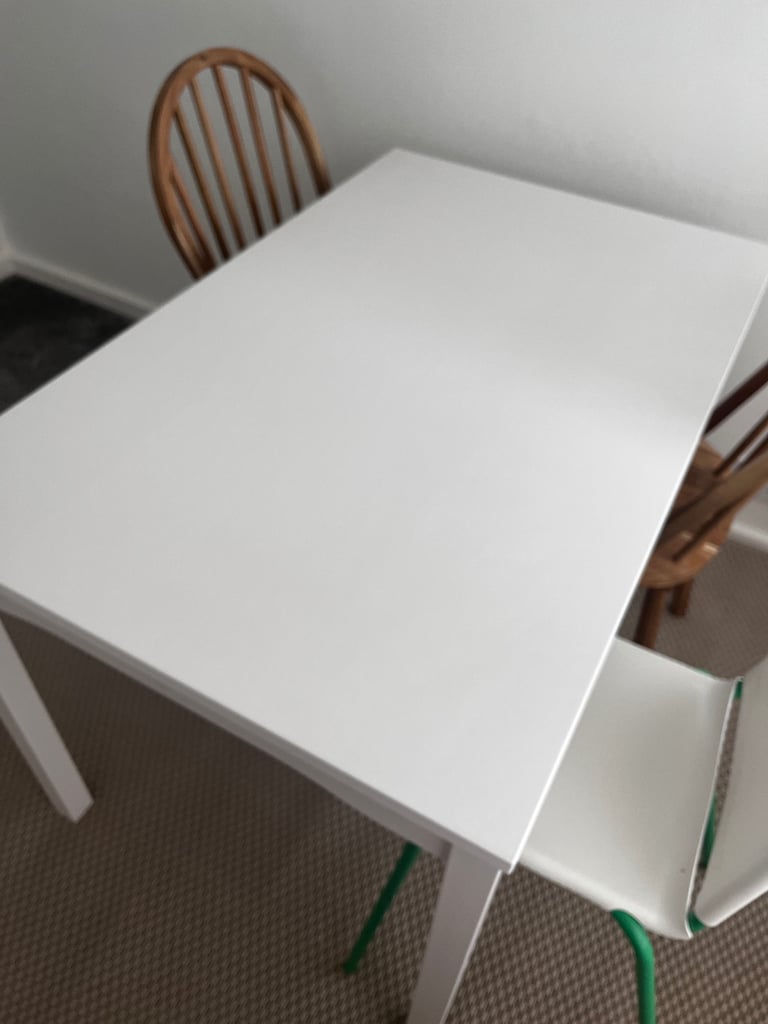 HAUGA Table ikea, white/birch veneer, 118x74 cm