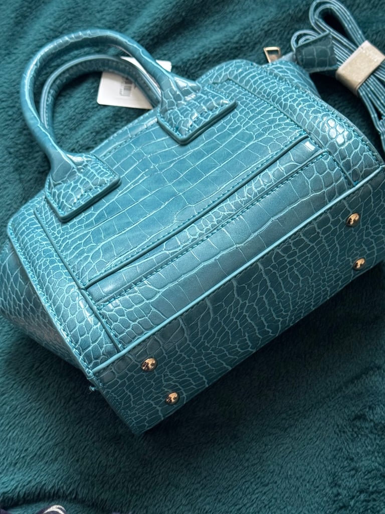 Blue leather Tote bag 