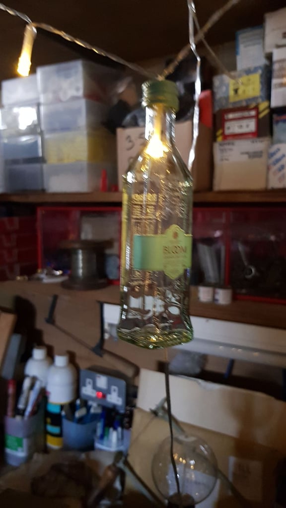 Gin bottle Fairy light string battery operated, made from Gin miniature bottles