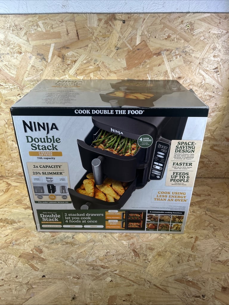 image for Ninja Double Stack 7.6L Air Fryer + Smart Cook System - Brand New