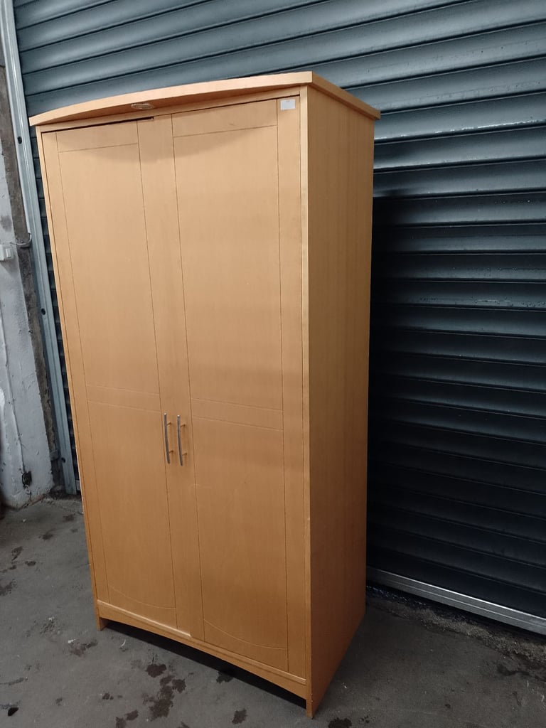 2 door wardrobe 96cm x 62cm x 187cm, Ref:18358