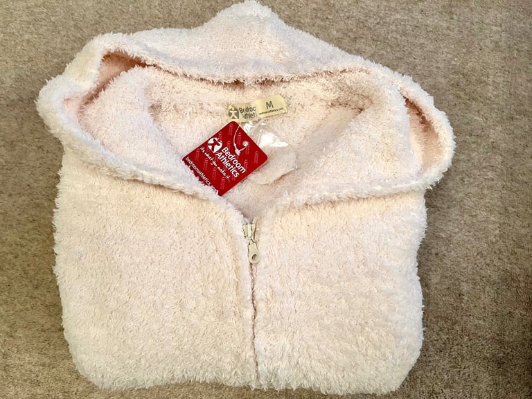 NWT Teddy Fleece Jogger & Hoody Lounge Set- Size M 10/12 Ivory