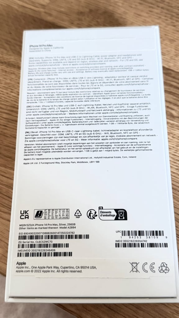 Apple iPhone 14 Pro Max Silver 256gb Unlocked & Boxed 