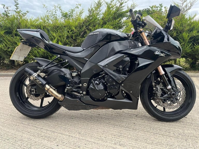 2008 08 KAWASAKI ZX 1000 ZX10 E8F NINJA ZX10R SPORTS BIKE BLACK STRAIGHT BARS