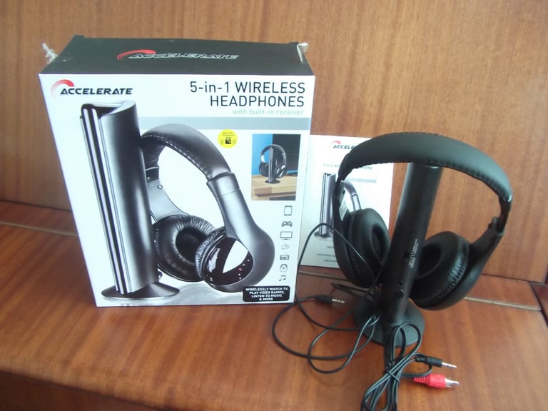 ACCELERATE 5-IN-1 WIRELESS HEADPHONES WITH BUILT IN RECEIVER