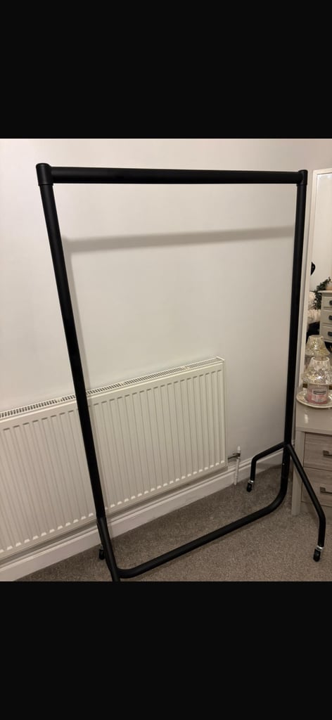 Black metal clothes rail 