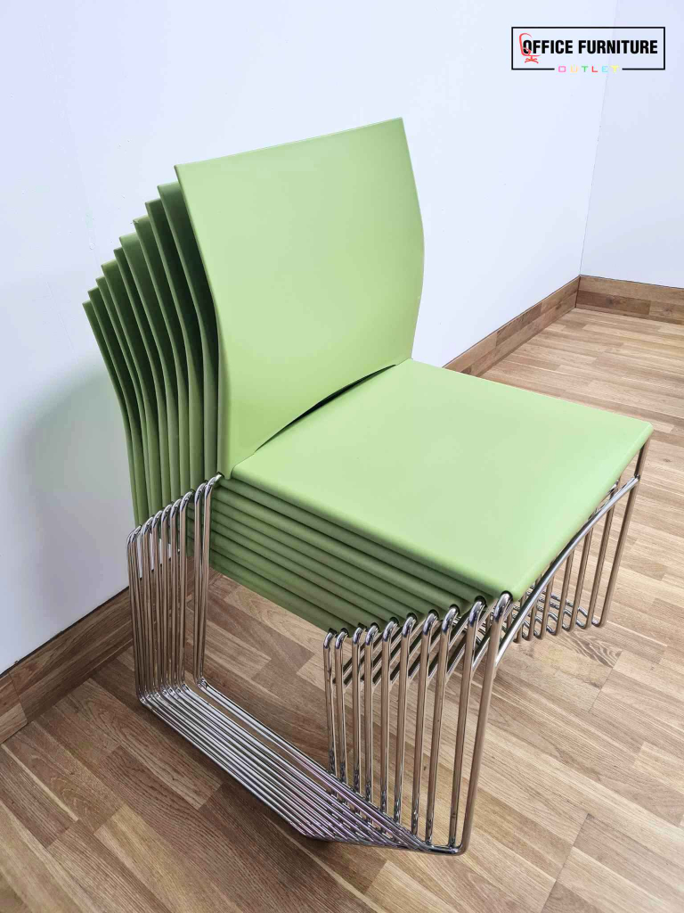 image for Connection Branded Stackable Green Chairs (Pairs)