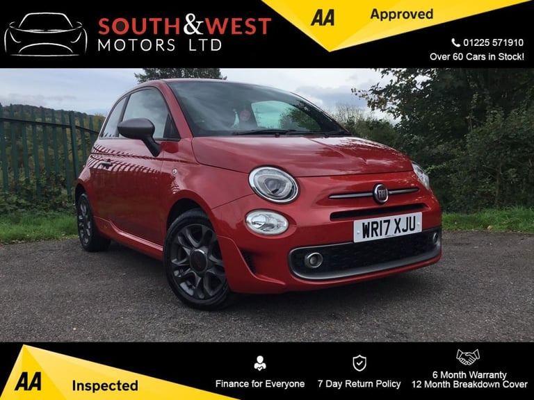 2017 Fiat 500 1.2 S Hatchback 3dr Petrol Manual Euro 6 (s/s) (69 bhp) Hatchback Petrol Manual