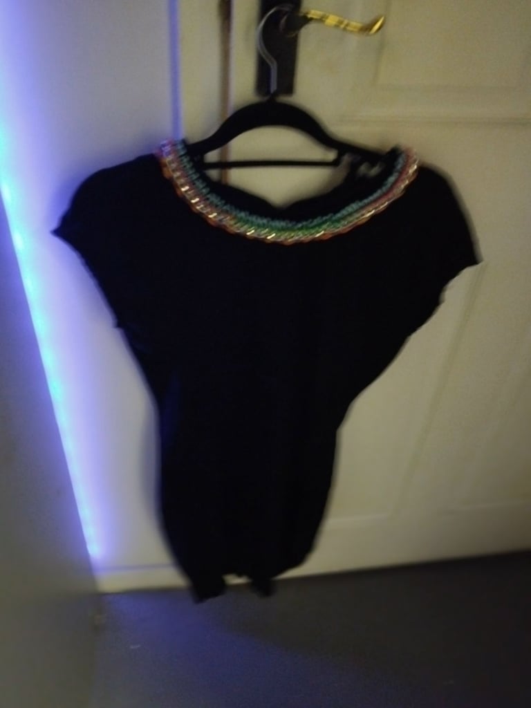 image for Stylish Black Asymmetric Top - Size M (UK 12)