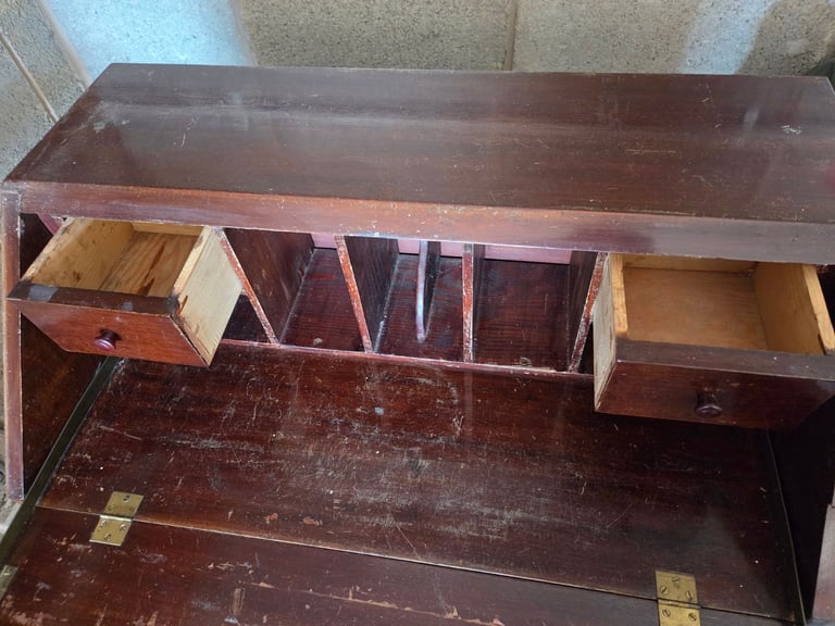 Vintage writing bureau with three drawers