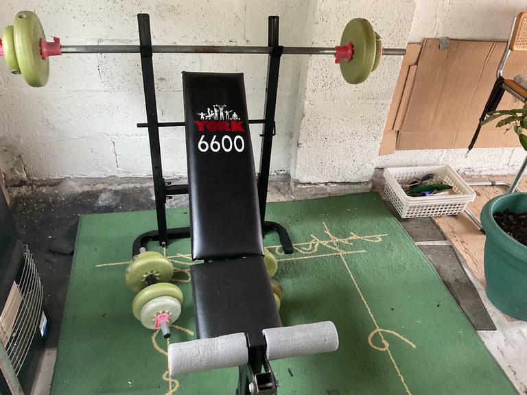 image for York weights bench and weights