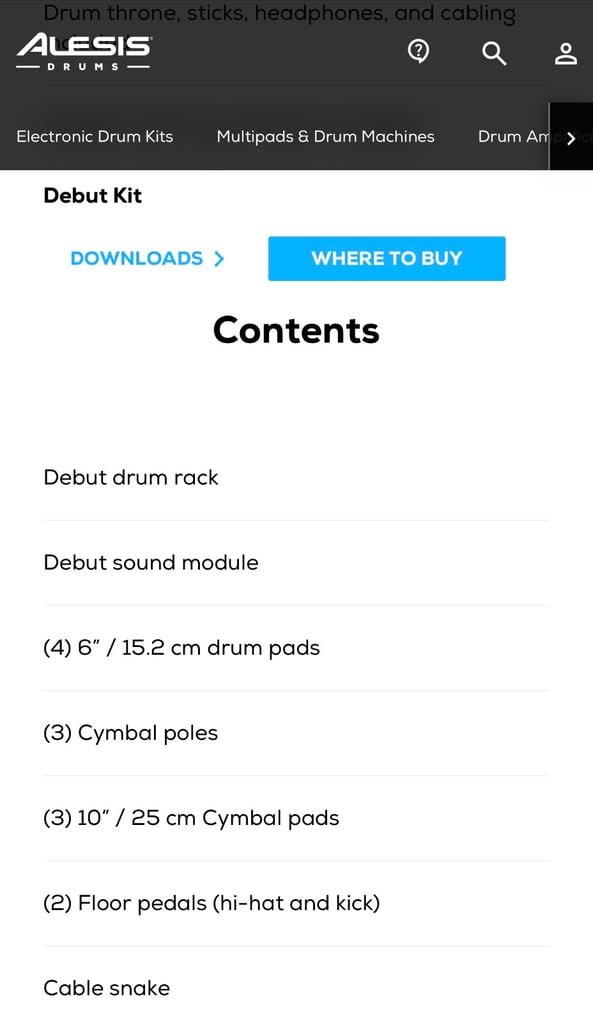 Alesis Debut Kit - Electric Drum kit - kids