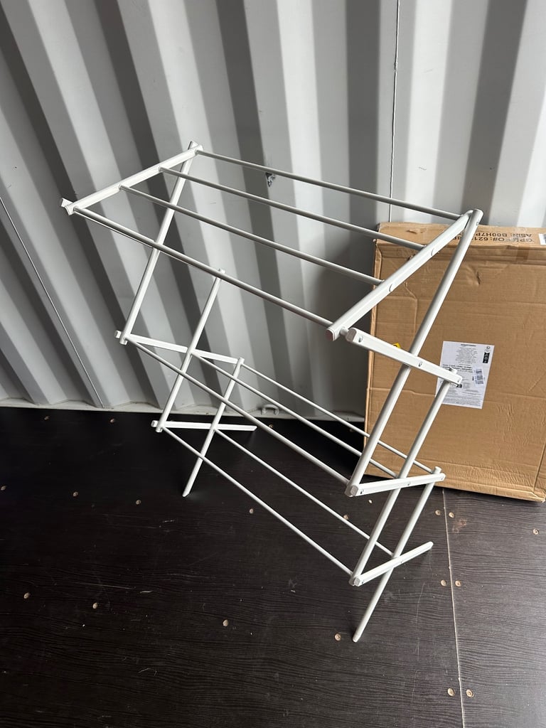 Amazon Basics Foldable Laundry Rack Clothes Air Drying Stand White