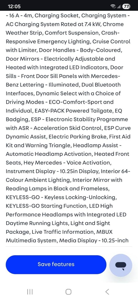 2020 Mercedes B250 AMG Premium Auto 