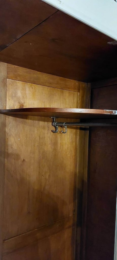 *Reduced* Vintage Art-Deco Unique Off-white and gold Wooden wardrobe