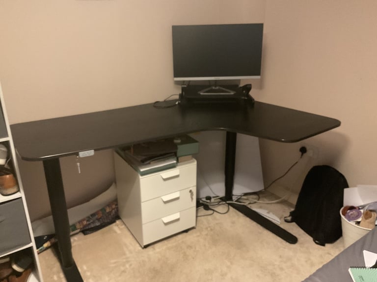Black Corner Standing Desk & Office Chair - £120 (Collection Only)